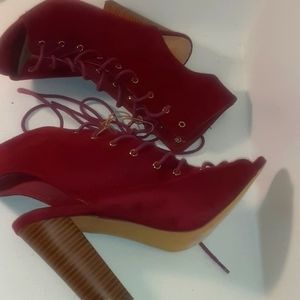 Brand New faux suede heel 10